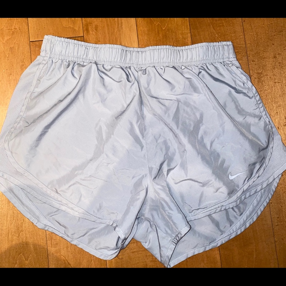 Nike women’s Large silver dri fit shorts